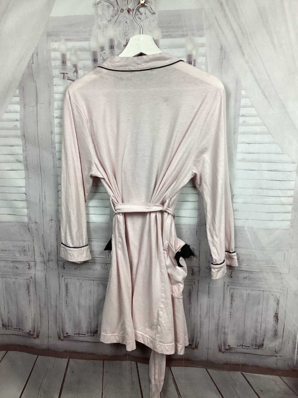 Kate Spade Robe Pink Short with Black Bows Thin M - Picture 5 of 7